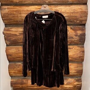 😍Beautiful Vintage Great Cavalier St. Paul Velvet Brown Embroidered 2Piece Set